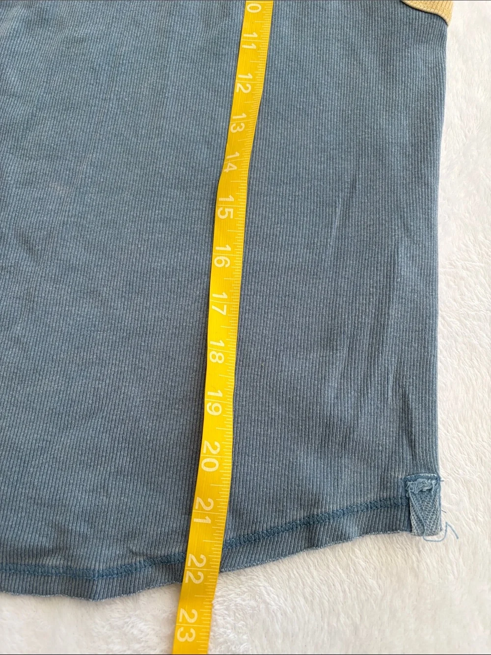 We the Free size large only 1 ringer Blue Tank Top with Yellow Trim - Picture 7 of 11